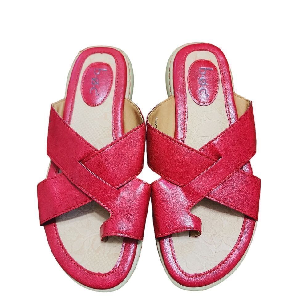 BOC red slip on open toe sandals Sz 6